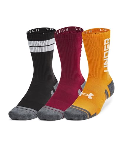 Under Armour Unisex-Erwachsene Performance Tech Crew (Pack of 3) Socken, Kardinal/Schwarz/Weiß, XL von Under Armour