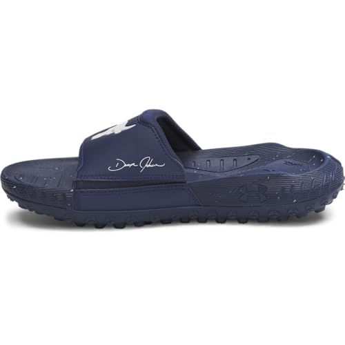 Under Armour Unisex-Erwachsene Project Rock 3 Slides Sandalen, (404) Washed Navy/Washed Navy/White, 18.5 Women/17 Men von Under Armour