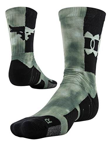 Under Armour Unisex Project Rock Playmaker Crew Socken, Fischer-Grün/Schwarz, Large von Under Armour