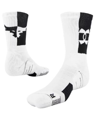 Under Armour Unisex Project Rock Playmaker Crew Socks Large White/Black von Under Armour