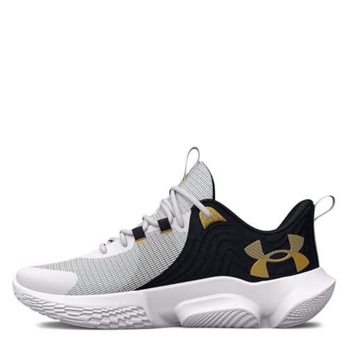 Under Armour Unisex Ua Flow Futr X 2 Basketball Shoes Court Performancence, White/Black/Metallic Gold, 45 EU von Under Armour