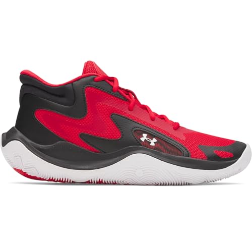 Under Armour Unisex JET 25, Basketball Schuh für Kinder, gut gepolsterte Sportschuhe, atmungsaktiver und leichter Turnschuh für Mädchen und Jungs,Red / Black / White,40 von Under Armour