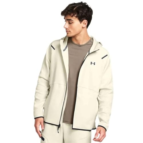 Under Armour Unstop Fleece-Oberteil mit durchgehendem Reißverschluss für Herren, Schwarz / Schwarz, L von Under Armour