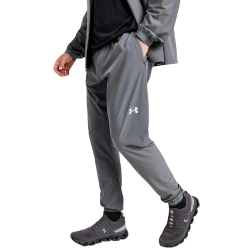 Under Armour Vanish Hybrid-Trainingshose für Herren – Castlerock Relaxed Fit, atmungsaktives 100% Polyestergewebe, grau, L von Under Armour