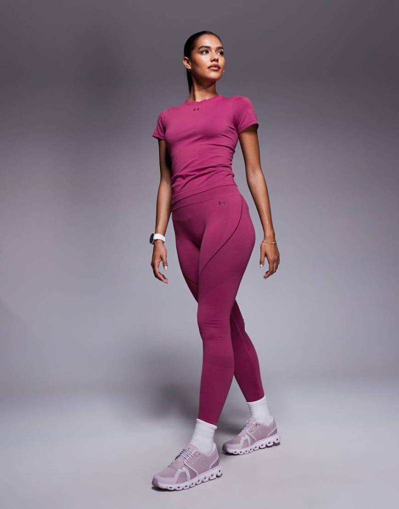 Under Armour - Vanish - Nahtlose Leggings in dunklem Kastanienbraun-Rot von Under Armour