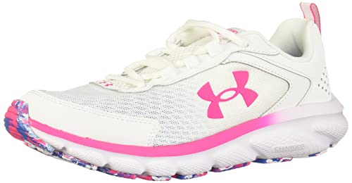 Under Armour Women's Charged Assert 9 Marble Running Shoe, White (103)/Electro Pink, 8.5 von Under Armour