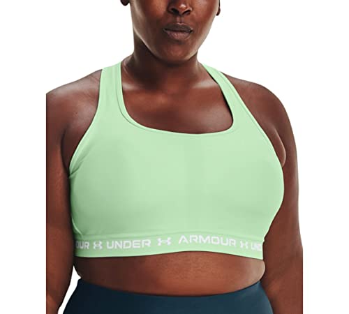 Under Armour Women's Crossback Mid Bra, Aqua Foam (335)/White, Small von Under Armour