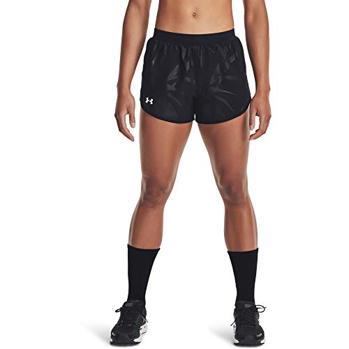 Under Armour Women's Fly By 2.0 Printed Running Shorts , Black (006)/Reflective , Medium von Under Armour