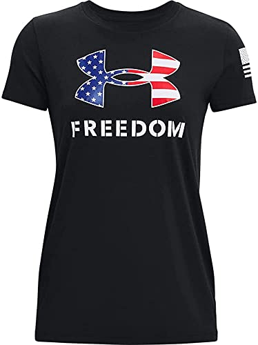 Under Armour Women's New Freedom Logo T-Shirt, Black (002)/White, XX-Large von Under Armour