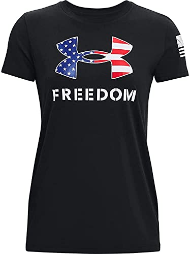 Under Armour Women's New Freedom Logo T-Shirt , Black (002)/White , X-Small von Under Armour
