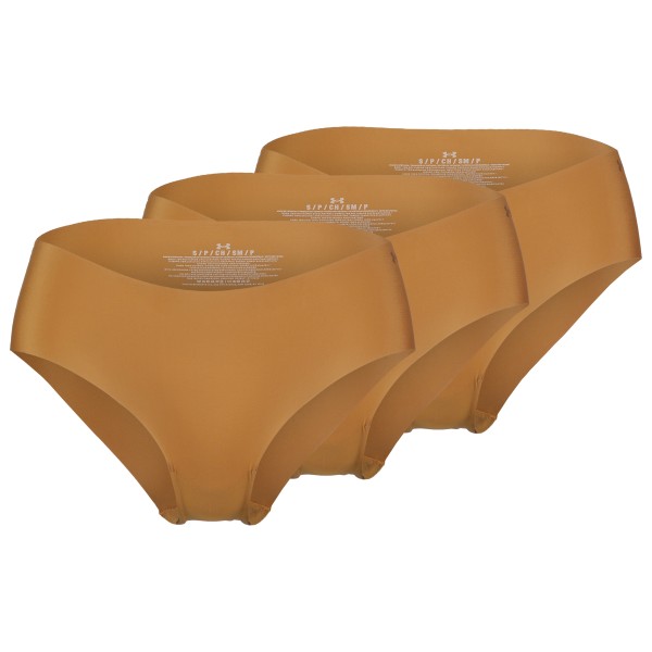 Under Armour - Women's Pure Stretch Solid Hipster Pants 3 Pack - Alltagsunterwäsche Gr XS braun/orange von Under Armour