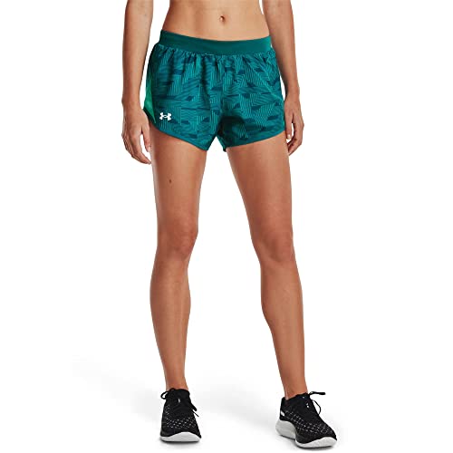 Under Armour Women's Standard Fly by 2.0 Printed Running Shorts, (722) Coastal Teal/Coastal Teal/Reflective, Medium von Under Armour