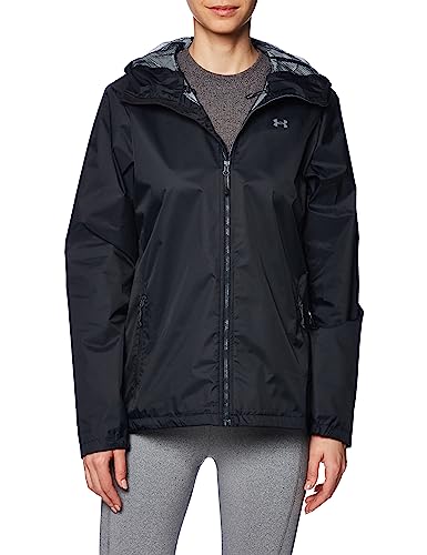 Under Armour Women's Standard Forefront Rain Jacket, (003) Black / / Graphite, Medium von Under Armour