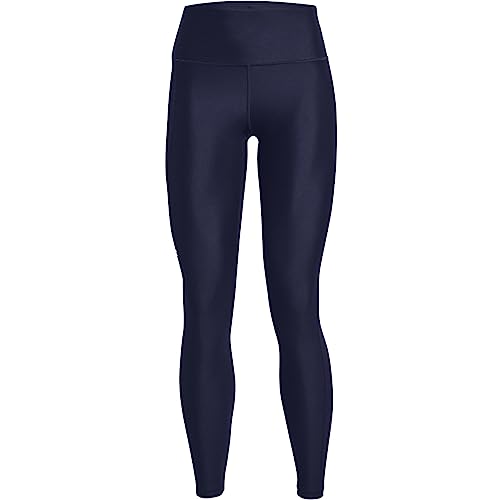 Under Armour Women's Standard HeatGear High No-Slip Waistband Pocketed Leggings, Midnight Navy (410)/White, Small Tall von Under Armour