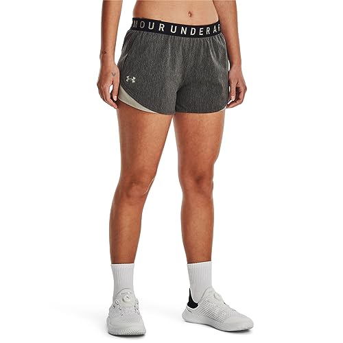 Under Armour Women's Standard Play Up Short 3.0-Twist, (006) Black/Grove Green/Grove Green, Small von Under Armour