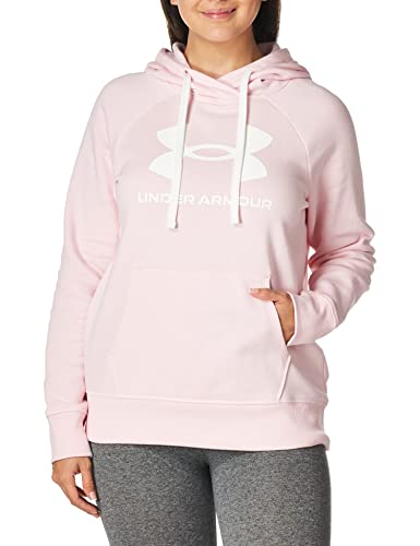 Under Armour Women's Standard Rival Fleece Logo Hoodie, (647) Prime Pink / / White, Medium von Under Armour