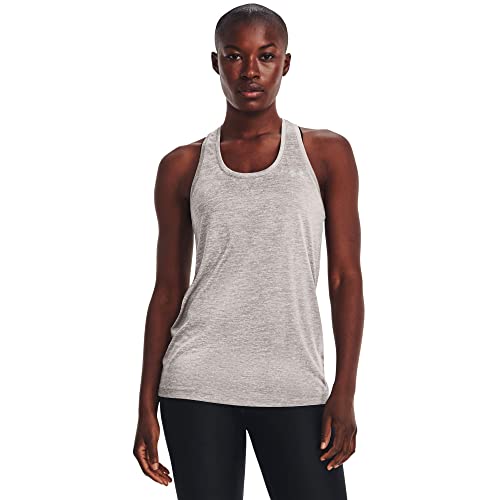 Under Armour Women's Standard Tech Twist Tank Top, (294) Pewter/White/Metallic Silver, X-Large von Under Armour