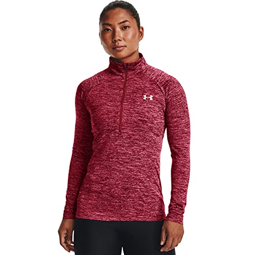 Under Armour Women's Tech Twist ½ Zip Long-Sleeve Pullover, Black Rose (664)/Metallic Silver, X-Large von Under Armour