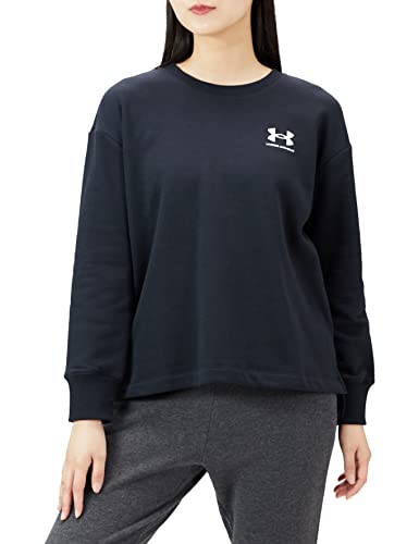 Under Armour Womens Rival Oversize Crew Fleece Tops, Black, XL von Under Armour