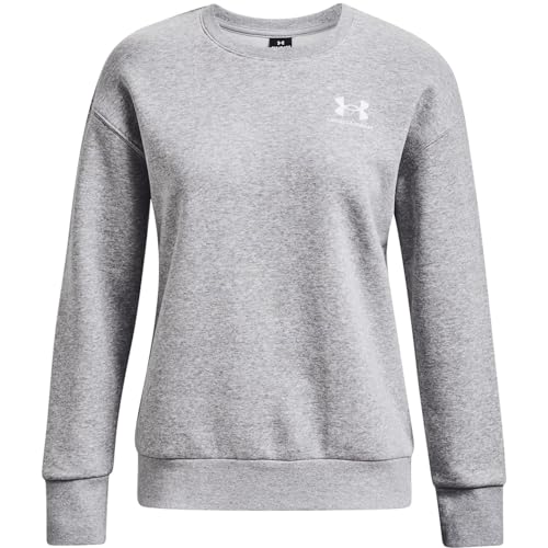 Under Armour Womens Women's Ua Essential Crew Fleece Tops, Mod Gray Light Heather, MD von Under Armour