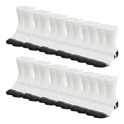 Under Armour unisex Socken Crew Socks Sportsocken UA Heatgear 1046751 12 Paar, Farbe:Weiß, Menge:12 Paar (4x 3er Pack), Größe:42-47.5, Artikel:-100 white von Under Armour