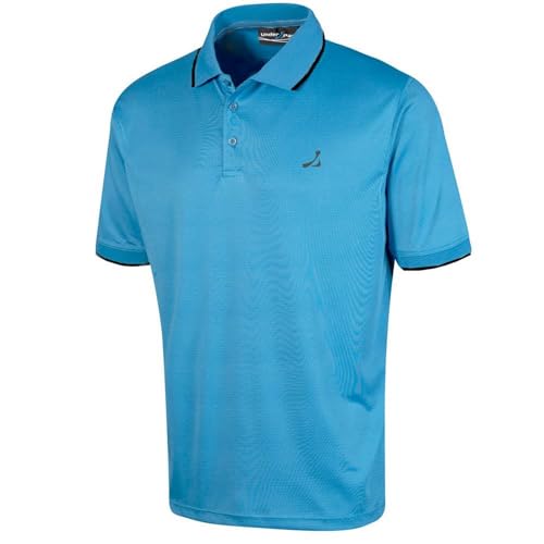 Under Par Herren Golf Pro Qualität Atmungsaktives, feuchtigkeitsableitendes, schnell trocknendes Poloshirt, 2311 - Türkis, XXL von Under Par