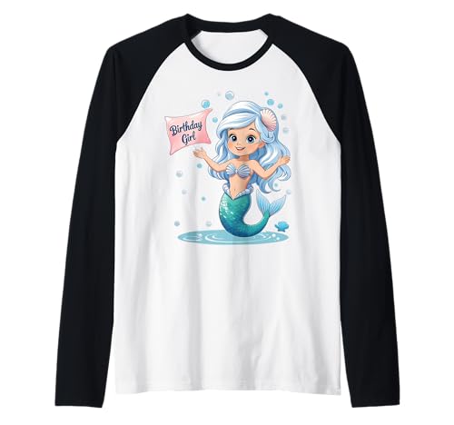 Niedliche Cartoon-Meerjungfrau für Kleinkinder Kinder Jugend Mädchen Geburtstag Raglan Niedliche Cartoon-Meerjungfrau für Kleinkinder Kinder Jugend Mädchen Geburtstag Raglan von Under the Sea Birthday Party Ideas Granddaughter