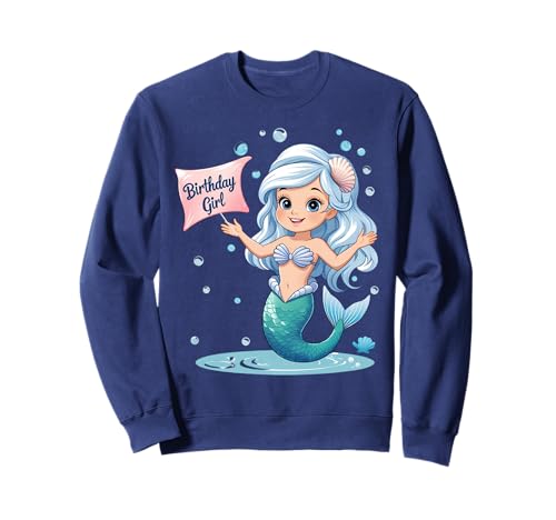 Niedliche Cartoon-Meerjungfrau für Kleinkinder Kinder Jugend Mädchen Geburtstag Sweatshirt Niedliche Cartoon-Meerjungfrau für Kleinkinder Kinder Jugend Mädchen Geburtstag Sweatshirt von Under the Sea Birthday Party Ideas Granddaughter