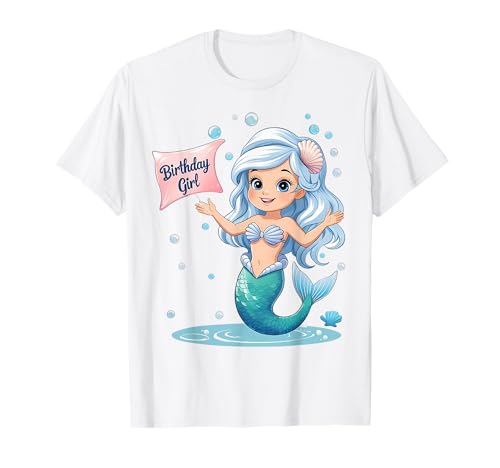 Niedliche Cartoon-Meerjungfrau für Kleinkinder Kinder Jugend Mädchen Geburtstag T-Shirt Niedliche Cartoon-Meerjungfrau für Kleinkinder Kinder Jugend Mädchen Geburtstag T-Shirt von Under the Sea Birthday Party Ideas Granddaughter