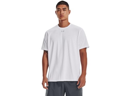 Under Armour Herren Team Tech Loose Cardinal Kurzarm Shirt, Weiß/Grau, 4X-Groß von Under Armour