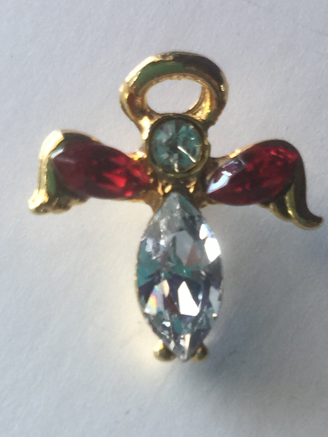 Vintage - Rubin Und Strass Engel Anstecknadel von UnderGrandmasRainbow