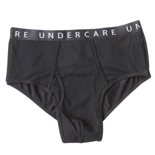 Undercare Adaptive Unterwäsche: klassischer Herren-Slip mit einfachem Klettverschluss und Eingriff, Schwarz, Small von Undercare