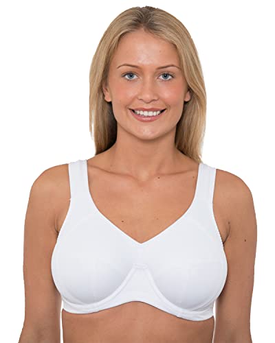 Damen-BH, Bügel, volle Abdeckung, stützend, Sport-BH, D-J Körbchen, weiß, 90G von Undercover