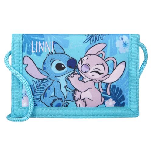 Disney Stitch Gelbeutel Mädchen - Personalisiert mit Name - Geldbeutel zum Umhängen Kinder mit Band von Undercover