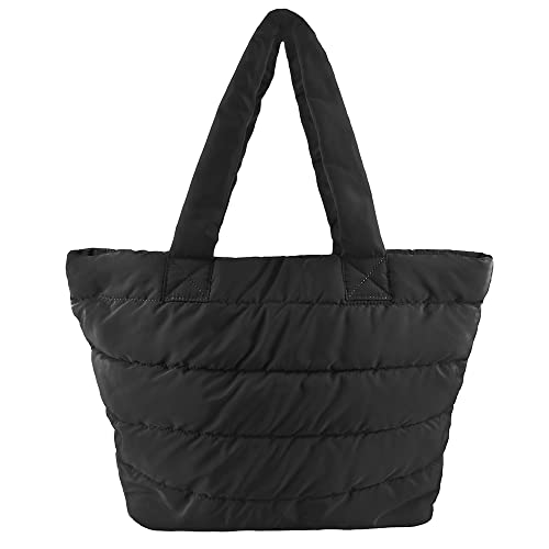 Große gepolsterte Schultertasche im Puffer-Stil, Schwarz , Large von Undercover