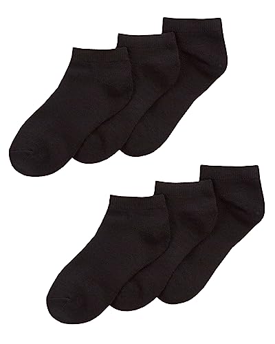 Kinder Jungen Mädchen Bambus Trainer Atmungsaktive Sneaker Liner Low Cut Socken (6 oder 12 Paar), 12 Paar, Schwarz, 9-12 von Undercover