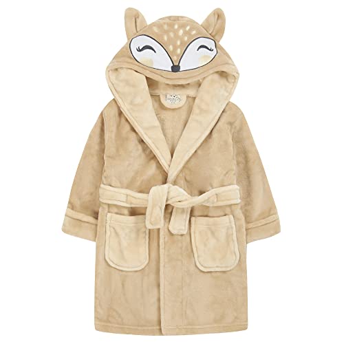 Kinder Mädchen Kinder Morgenmantel Weiches Fleece Kapuze Fun Charakter Bademantel Robe, fuchs, 3-4 Jahre von Undercover