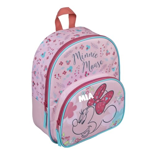 Kindergartenrucksack Disney Minnie Mouse Mädchen - Personalisiert mit Name - Mädchenrucksack mit Vortasche - 2 Fächer von Undercover
