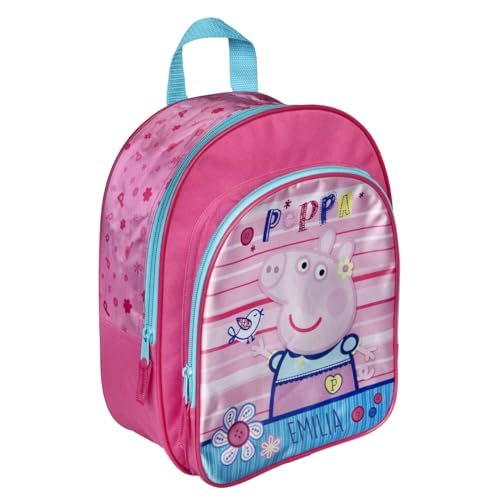 Kindergartenrucksack Peppa Pig - Personalisiert mit Name - Rucksack Kinder mit Vortasche 2 Fächer von Undercover