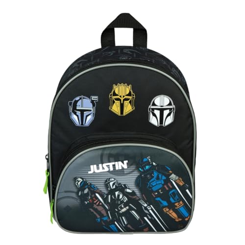 Kindergartenrucksack Star Wars grau Jungen - Personalisiert mit Name - Rucksack Kinder klein mit Vortasche - 2 Fächer 25.5x30.5x10 cm von Undercover