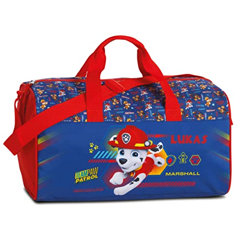 Kleine Sporttasche Paw Patrol Kinder mit Namen | Personalisierte Reisetasche Sportbeutel Jungen Mädchen | Schwimmtasche Kindersporttasche Hunde Marshall von Undercover