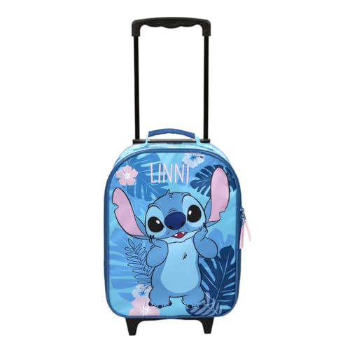 Koffer Kinder Lilo & Stitch, Personalisiert mit Name, Disney Trolley Mädchen, Handgepäck Reisekoffer von Undercover