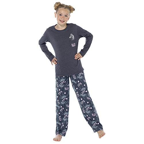 Mädchen Kinder Jersey Baumwolle Lang Tier Pyjama Nachtwäsche, zebra, 9-10 Jahre von Undercover