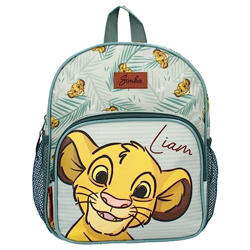 Personalisierter Kindergarten-Rucksack mit Name Disney König der Löwen Simba | Kleiner Kinderrucksack Jungen Mädchen | Freizeitrucksack mit seitlichen Netztaschen von Undercover