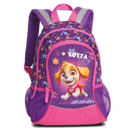 Personalisierter Kindergartenrucksack Paw Patrol - Rucksack Kinder Skye Mädchen mit Namen - Freizeitrucksack Kindergarten Kita mit seitlichen Netztaschen Vordertasche von Undercover