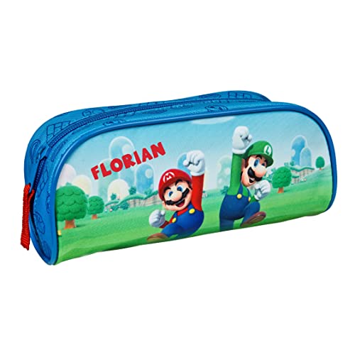 Undercover Schlamper-Mäppchen mit Name Kinder Schule | Personalisierte Stiftemappe für Jungen | Schüler-Etui Schlampermappe Mario & Luigi von Undercover