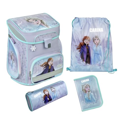 Schulranzen Set Disney Frozen 5-tlg Mädchen 1. Klasse - Mit personalisiertem Inhalt - Schultasche mit Turnbeutel Federmappe für Grundschule von Undercover