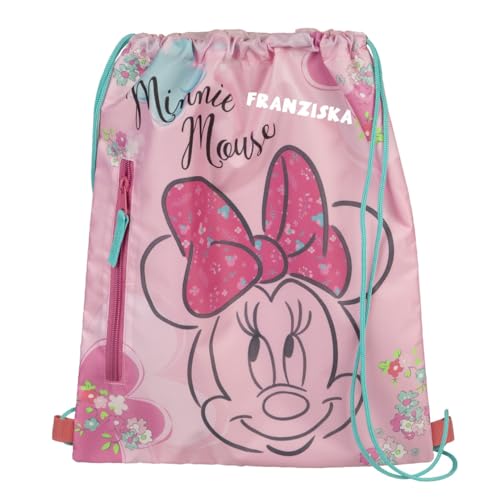 Turnbeutel Disney Minnie Mouse Mädchen - Personalisiert mit Namen - Sportbeutel Geschenk Kinder - Schuhbeutel zum Zuziehen von Undercover