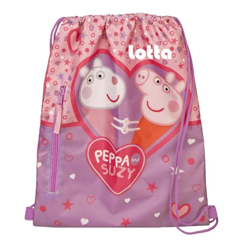 Turnbeutel Peppa Pig Mädchen - Personalisiert mit Namen - Sportbeutel Geschenk Kinder - Schuhbeutel zum Zuziehen von Undercover