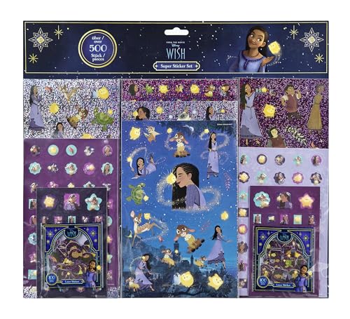 Undercover 6600000066 - Disney Wunsch Mega Set Aufkleber - 500 Wunsch Aufkleber, Set besteht aus Aufklebern Aller Ihre Lieblings Disney Karatärs, Multi-Color, Aufkleber von Undercover